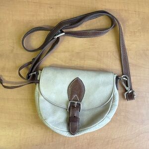 Stylish Cream and Brown Women's Roots Crossbody Bag